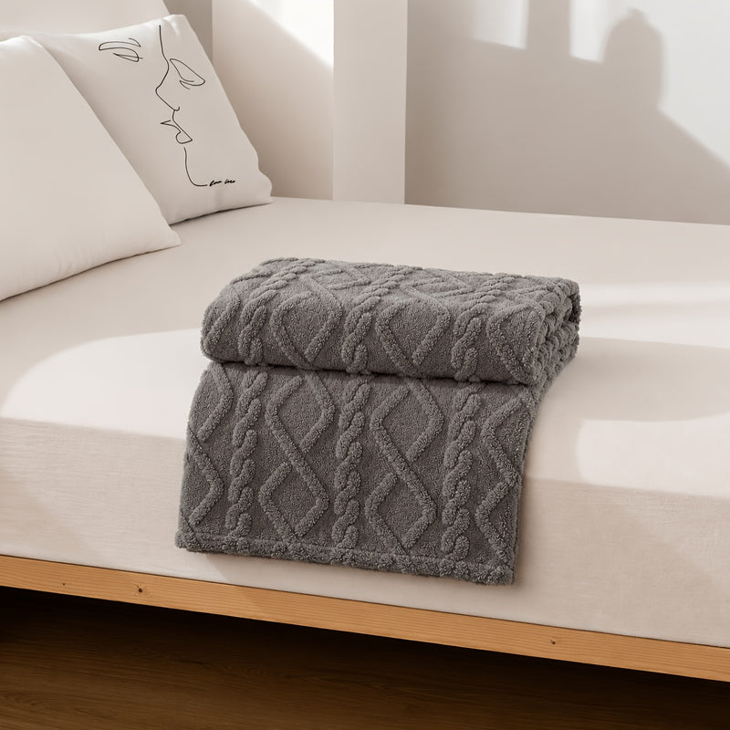 Sorvane Plaid – Gebreid Reliëfdesign voor Warmte