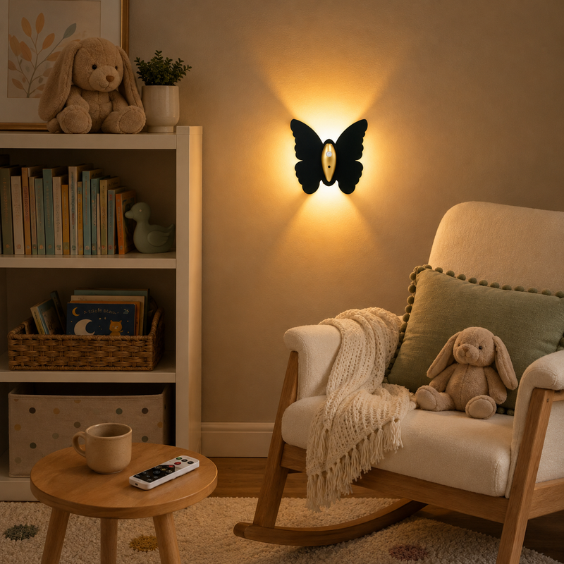 Lunavira Vlinder Wandlamp – Draadloze LED met Bewegingssensor