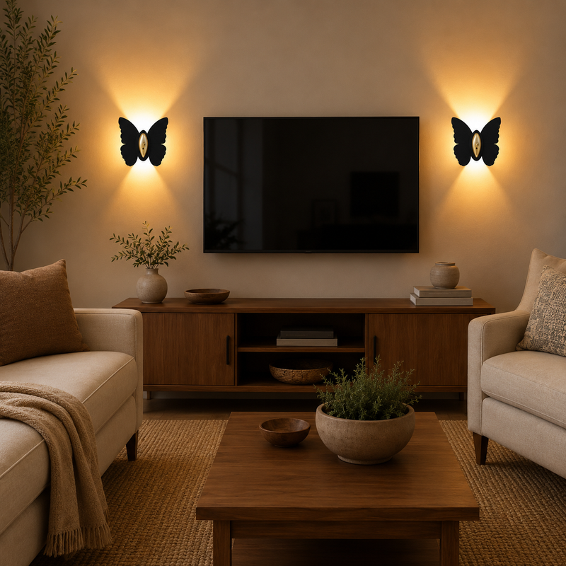 Lunavira Vlinder Wandlamp – Draadloze LED met Bewegingssensor