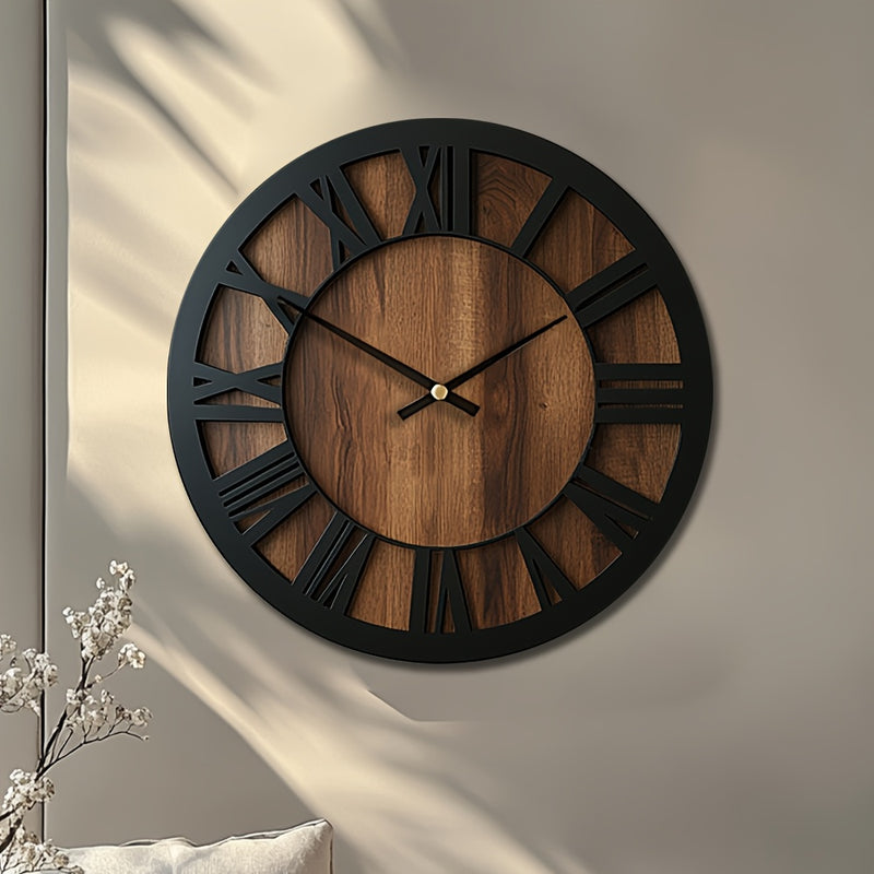 Norvella Houten Wandklok – Ronde Vorm met Tijdloos Design