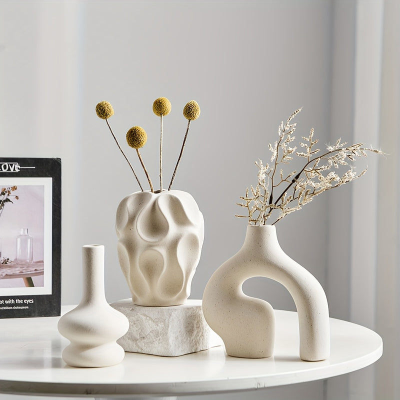 Calvessa Vazen – Set van 3 Boho Geometrisch Vazen