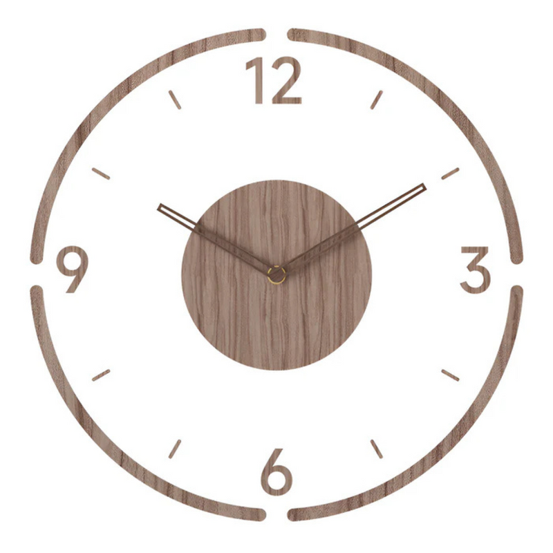 Avenora Wandklok – Hout Ontwerp met Stil Quartz-Uurwerk