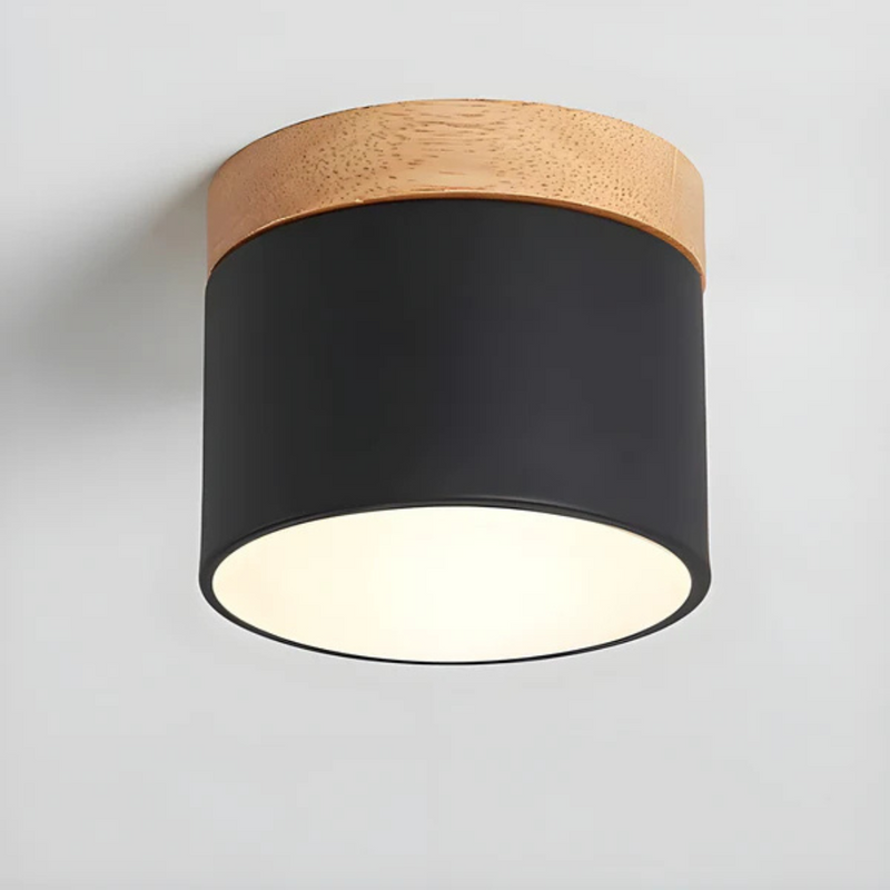 Valora Plafondlamp – Vintage Houtlook met Warme LED Verlichting