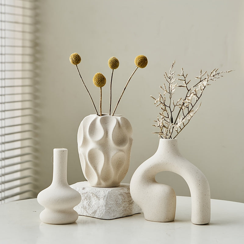 Calvessa Vazen – Set van 3 Boho Geometrisch Vazen