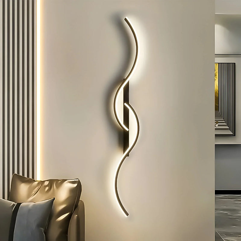 Moderne Gebogen LED Wandlamp voor Binnen met Sfeervolle Verlichting