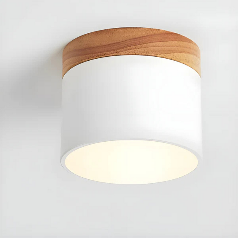 Valora Plafondlamp – Vintage Houtlook met Warme LED Verlichting