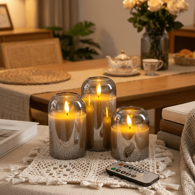 Velmira LED Kaarsen – Set van 3 met 3D-Wick Effect