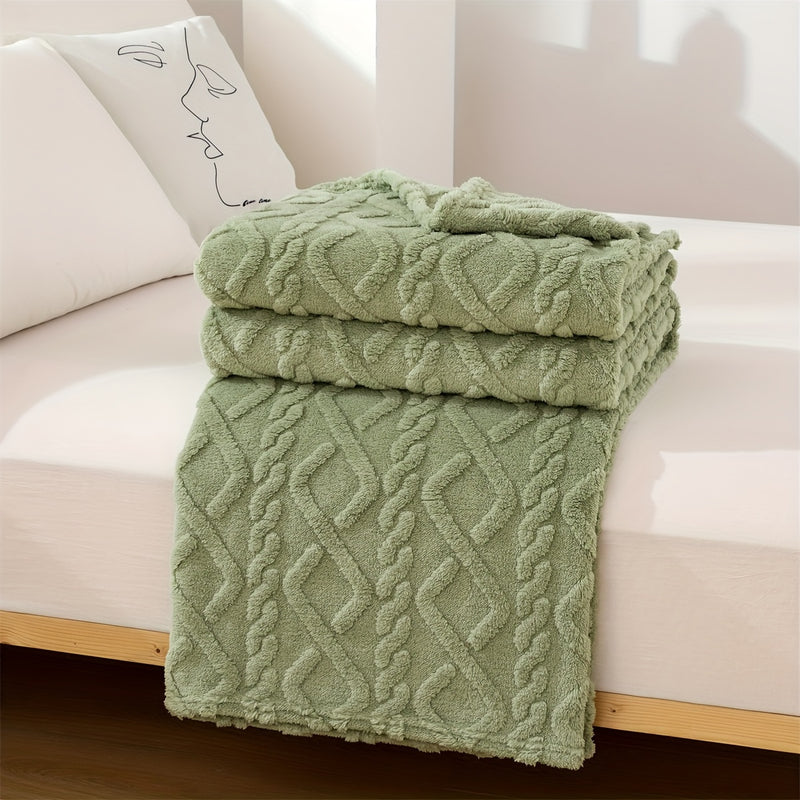 Sorvane Plaid – Gebreid Reliëfdesign voor Warmte