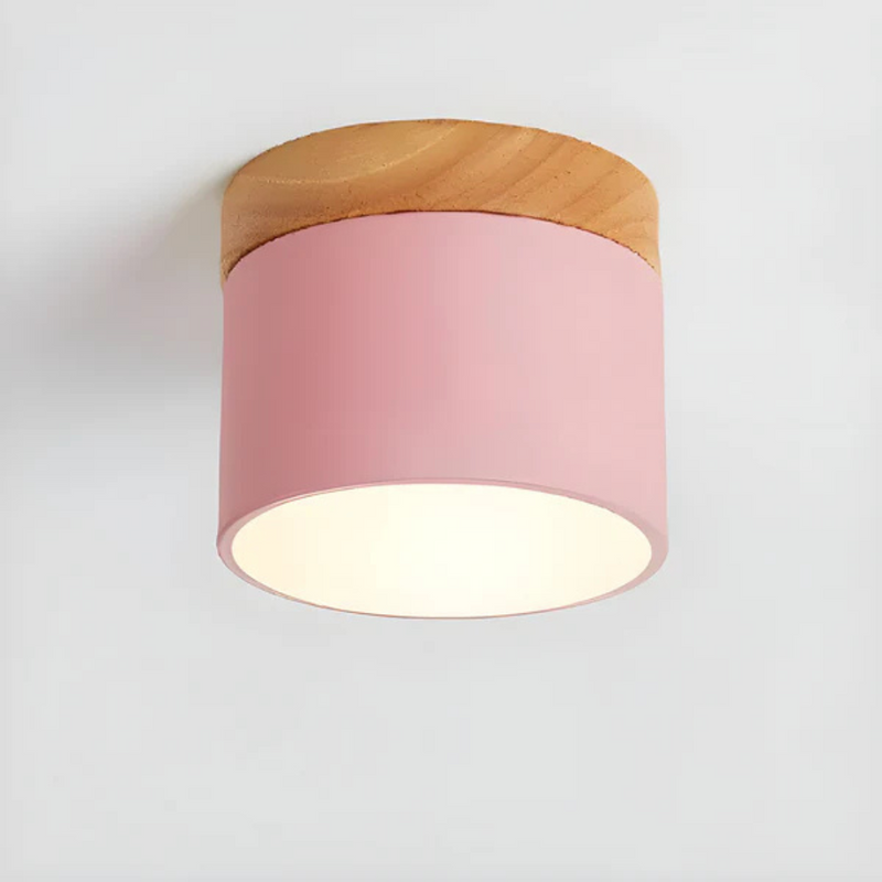 Valora Plafondlamp – Vintage Houtlook met Warme LED Verlichting