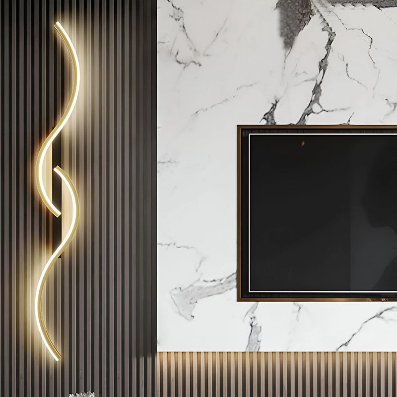 Moderne Gebogen LED Wandlamp voor Binnen met Sfeervolle Verlichting