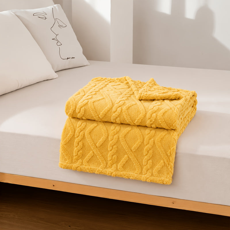 Sorvane Plaid – Gebreid Reliëfdesign voor Warmte