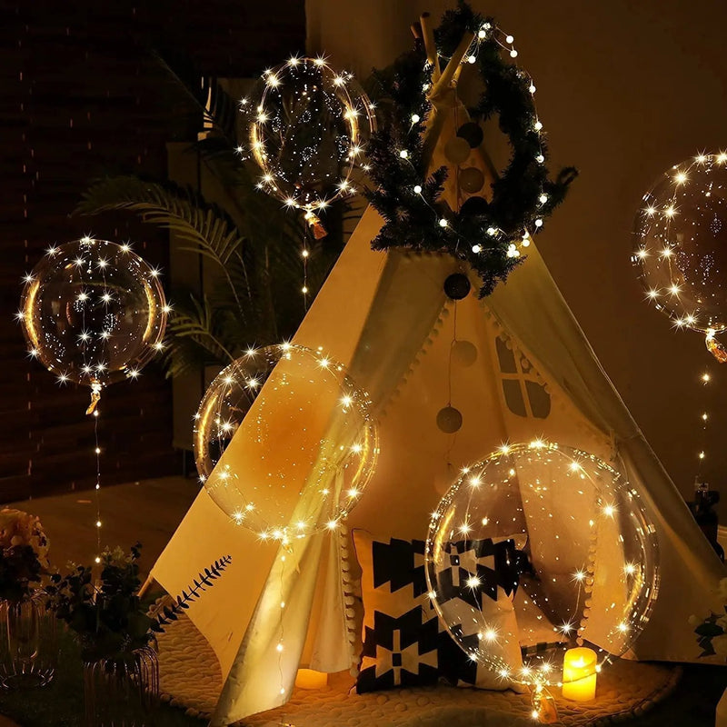 Lunavaro LED Ballonnen – Transparant Design met Warmwit Lichtdraad