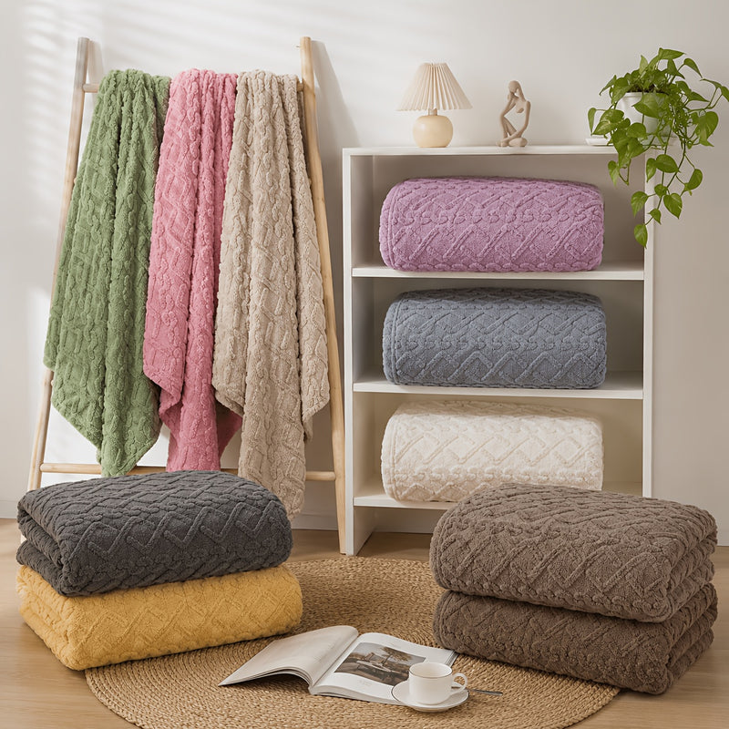 Sorvane Plaid – Gebreid Reliëfdesign voor Warmte