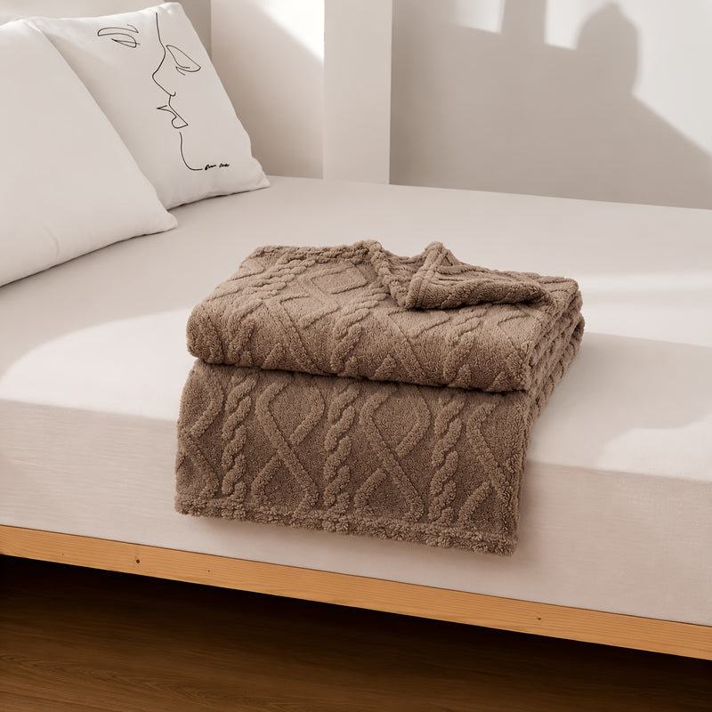 Sorvane Plaid – Gebreid Reliëfdesign voor Warmte