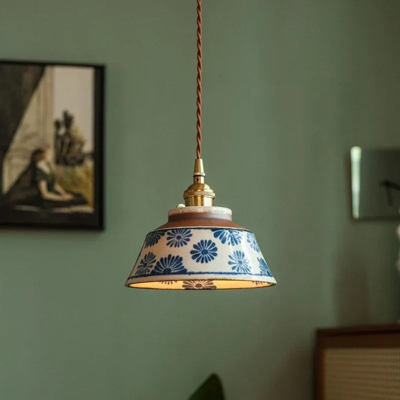 Floravyn Hanglamp – Keramiekdesign met Bloemmotief