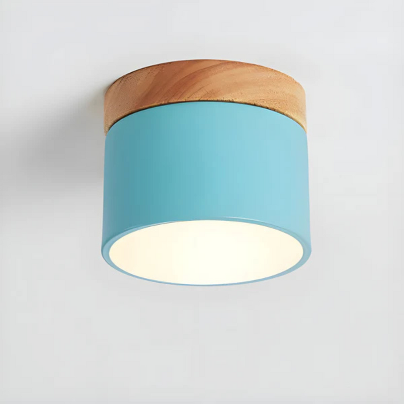 Valora Plafondlamp – Vintage Houtlook met Warme LED Verlichting