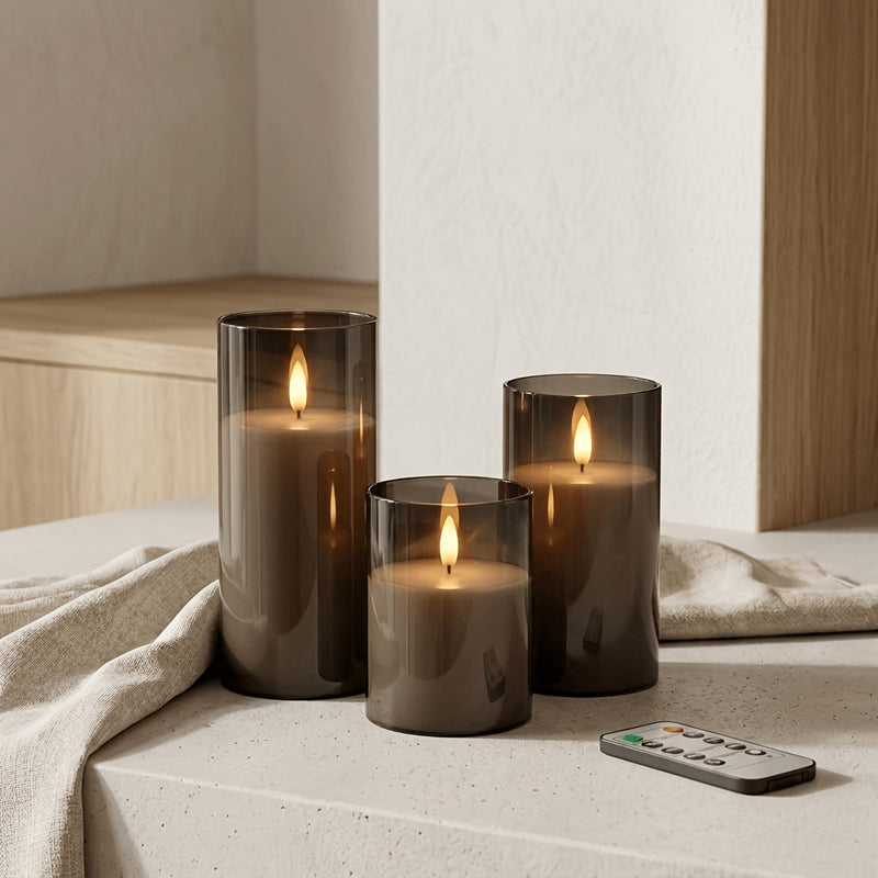 Lunavelle LED Kaarsen – Set van 3 met Realistisch Flikkerlicht en Timer