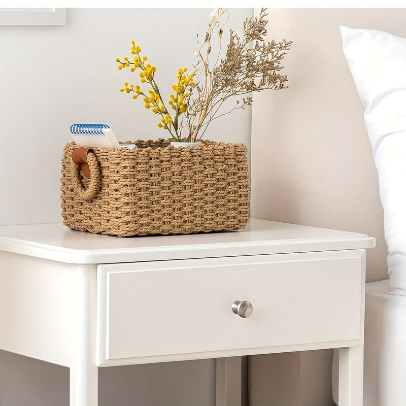 Brevana Boho-Stijl Opbergmanden – Set van 3 met Handvatten