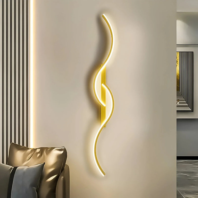 Moderne Gebogen LED Wandlamp voor Binnen met Sfeervolle Verlichting