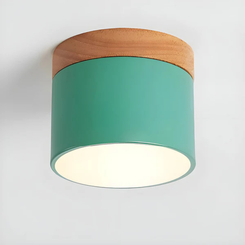 Valora Plafondlamp – Vintage Houtlook met Warme LED Verlichting
