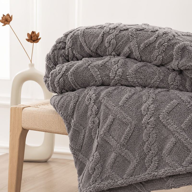 Sorvane Plaid – Gebreid Reliëfdesign voor Warmte