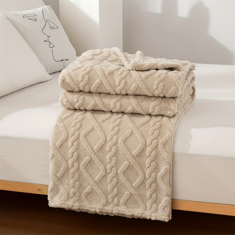 Sorvane Plaid – Gebreid Reliëfdesign voor Warmte