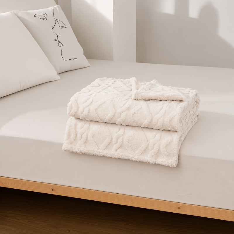 Sorvane Plaid – Gebreid Reliëfdesign voor Warmte