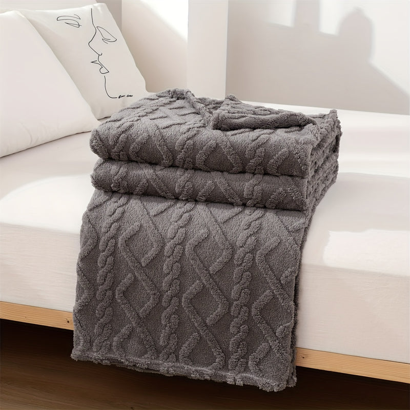 Sorvane Plaid – Gebreid Reliëfdesign voor Warmte
