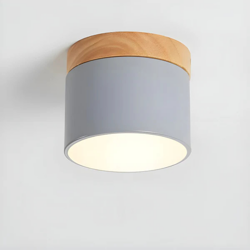 Valora Plafondlamp – Vintage Houtlook met Warme LED Verlichting