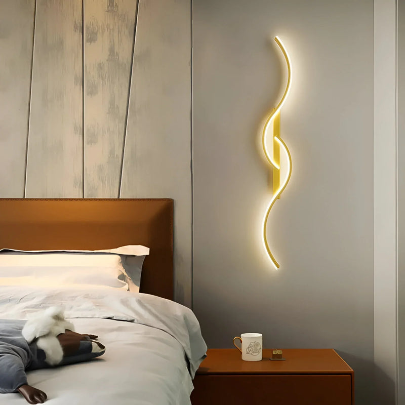 Moderne Gebogen LED Wandlamp voor Binnen met Sfeervolle Verlichting