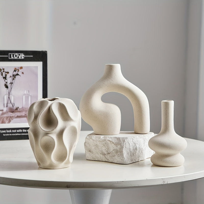Calvessa Vazen – Set van 3 Boho Geometrisch Vazen