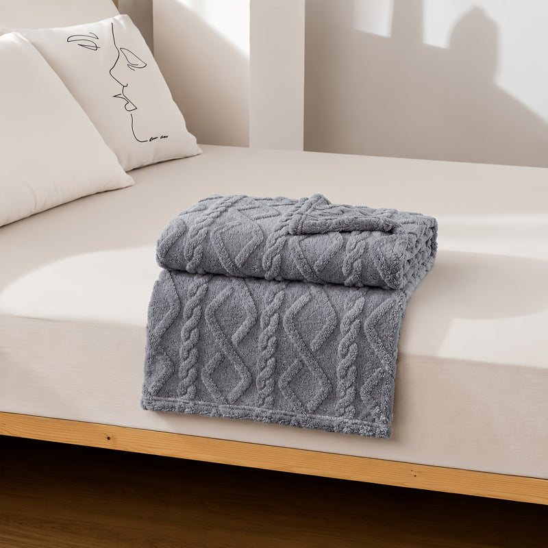 Sorvane Plaid – Gebreid Reliëfdesign voor Warmte