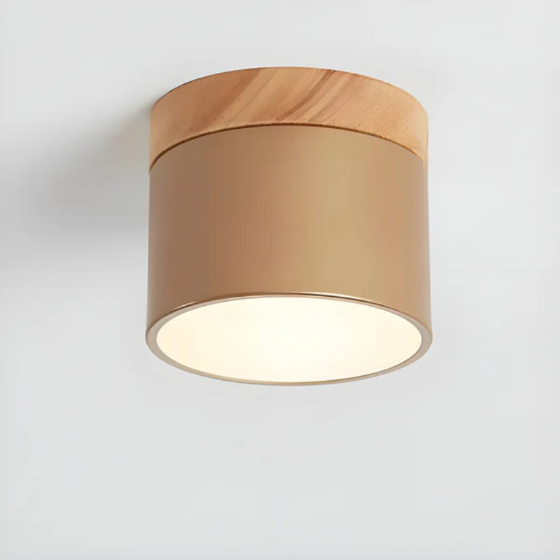 Valora Plafondlamp – Vintage Houtlook met Warme LED Verlichting