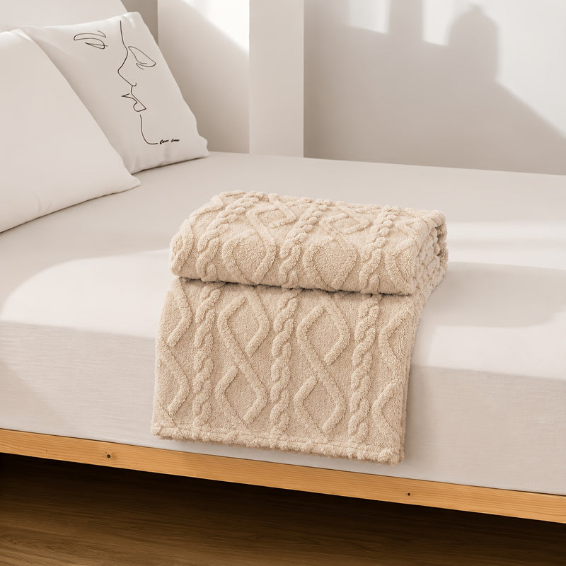 Sorvane Plaid – Gebreid Reliëfdesign voor Warmte