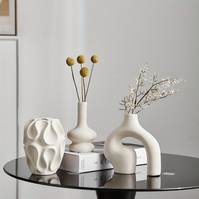 Calvessa Vazen – Set van 3 Boho Geometrisch Vazen
