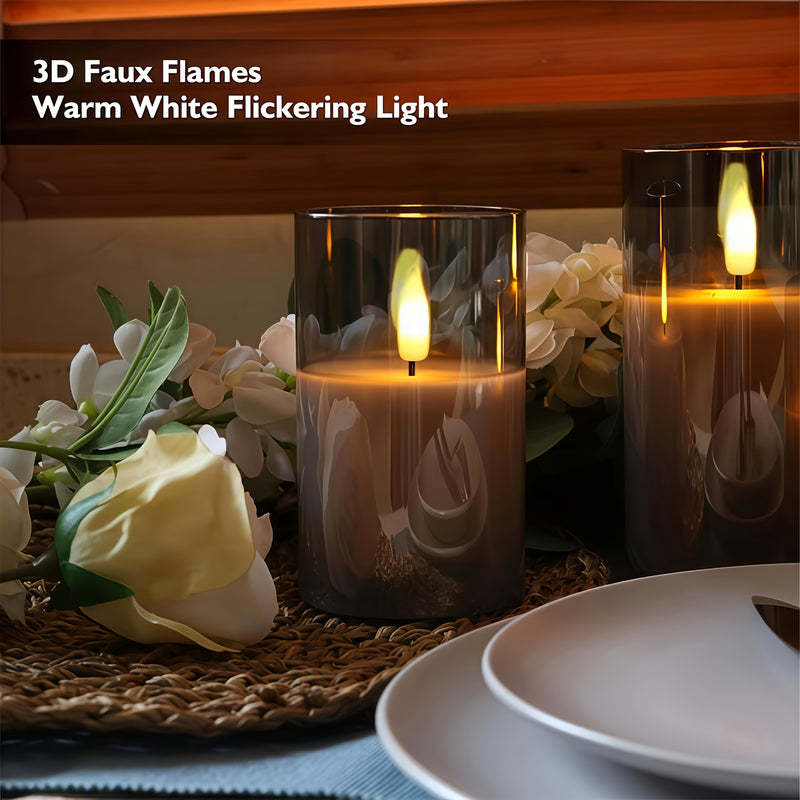 Lunavelle LED Kaarsen – Set van 3 met Realistisch Flikkerlicht en Timer