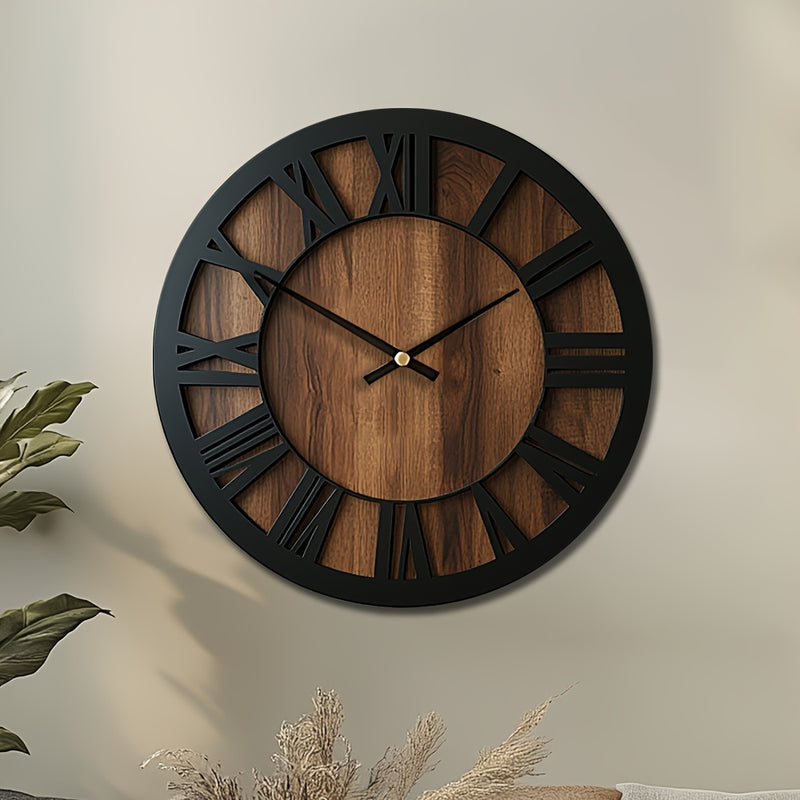 Norvella Houten Wandklok – Ronde Vorm met Tijdloos Design
