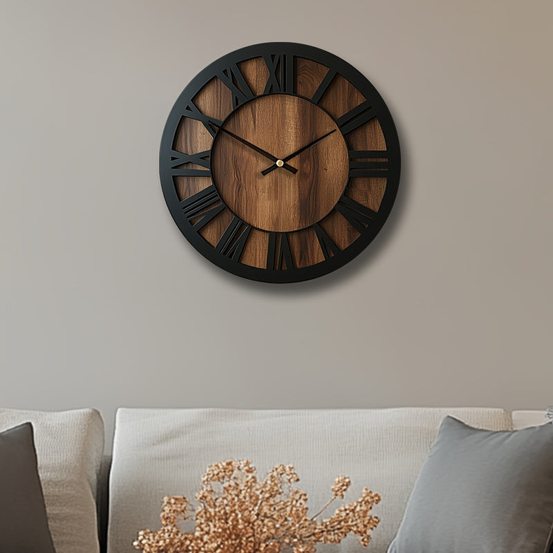 Norvella Houten Wandklok – Ronde Vorm met Tijdloos Design