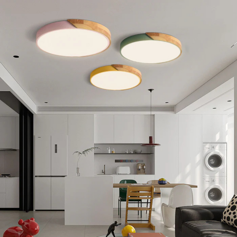 Nolvessa Plafondlamp – Scandinavisch Houtdesign met Geïntegreerde LED