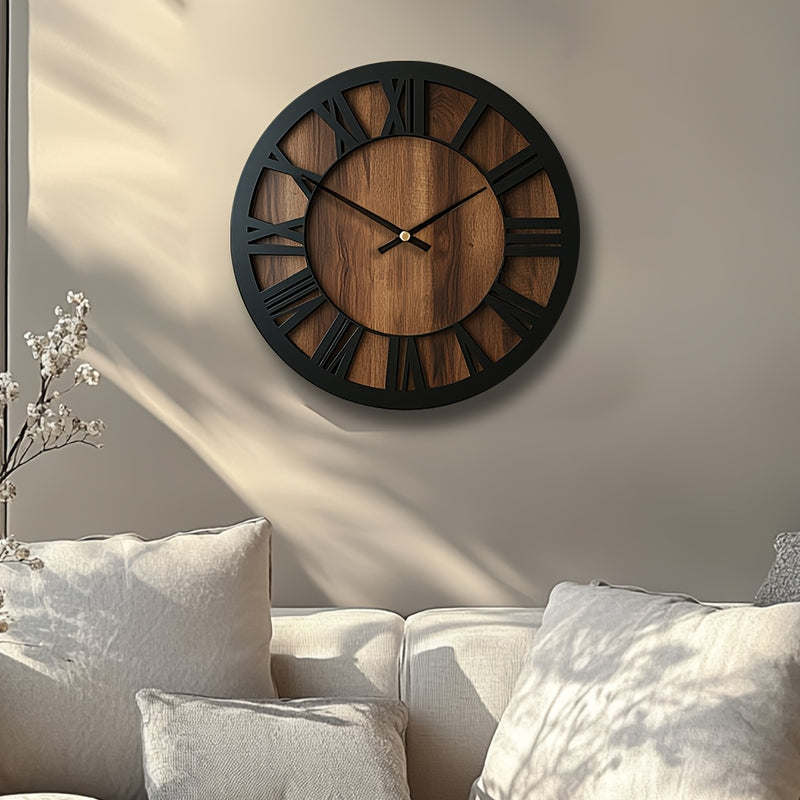 Norvella Houten Wandklok – Ronde Vorm met Tijdloos Design