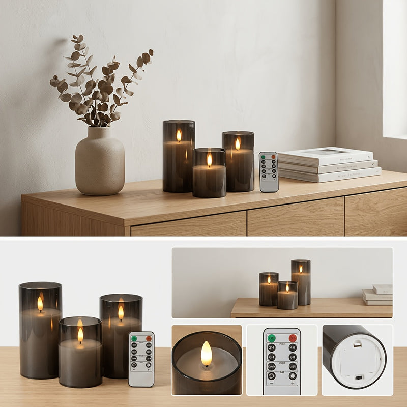 Lunavelle LED Kaarsen – Set van 3 met Realistisch Flikkerlicht en Timer