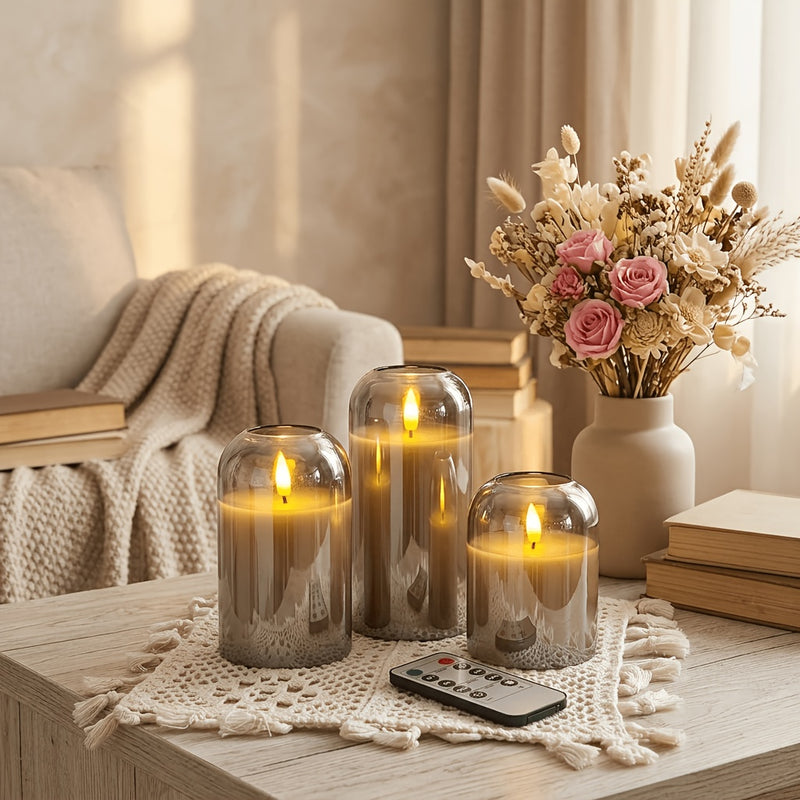 Velmira LED Kaarsen – Set van 3 met 3D-Wick Effect