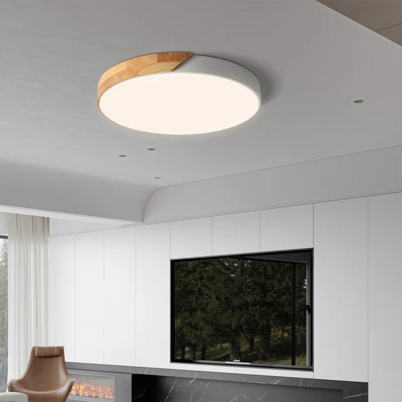 Nolvessa Plafondlamp – Scandinavisch Houtdesign met Geïntegreerde LED
