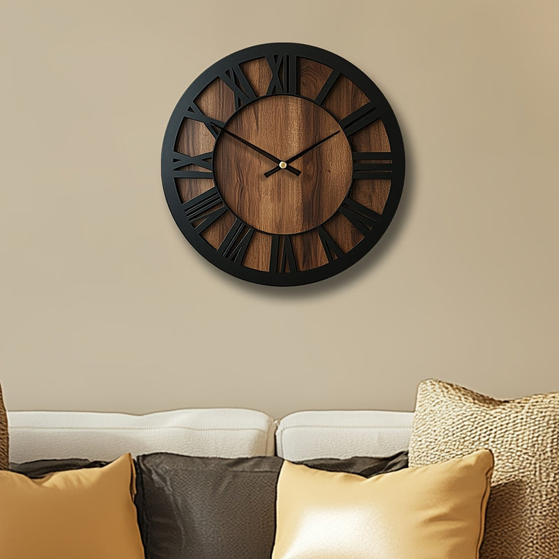 Norvella Houten Wandklok – Ronde Vorm met Tijdloos Design