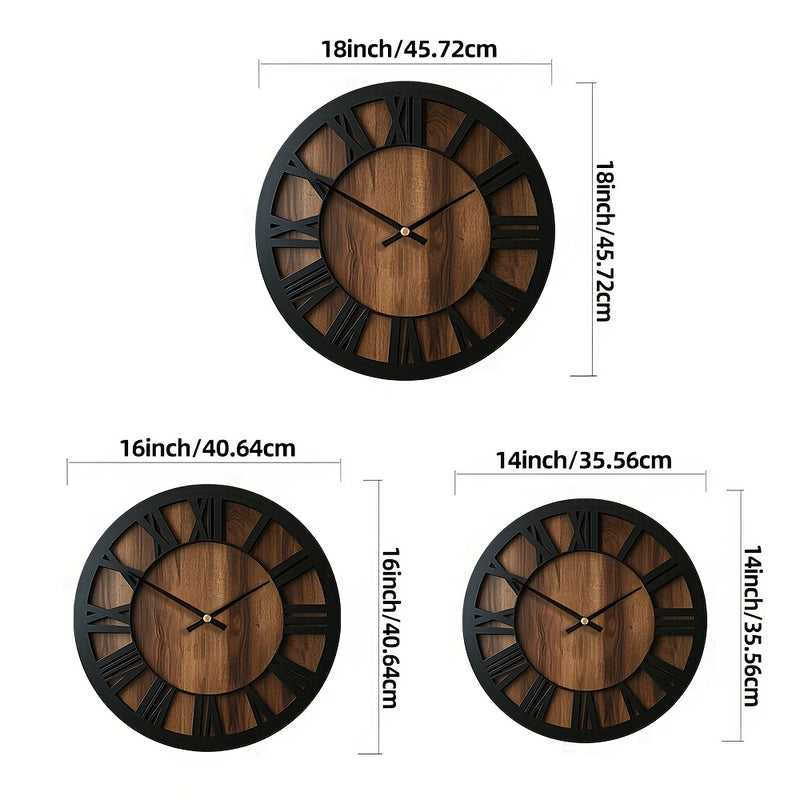 Norvella Houten Wandklok – Ronde Vorm met Tijdloos Design