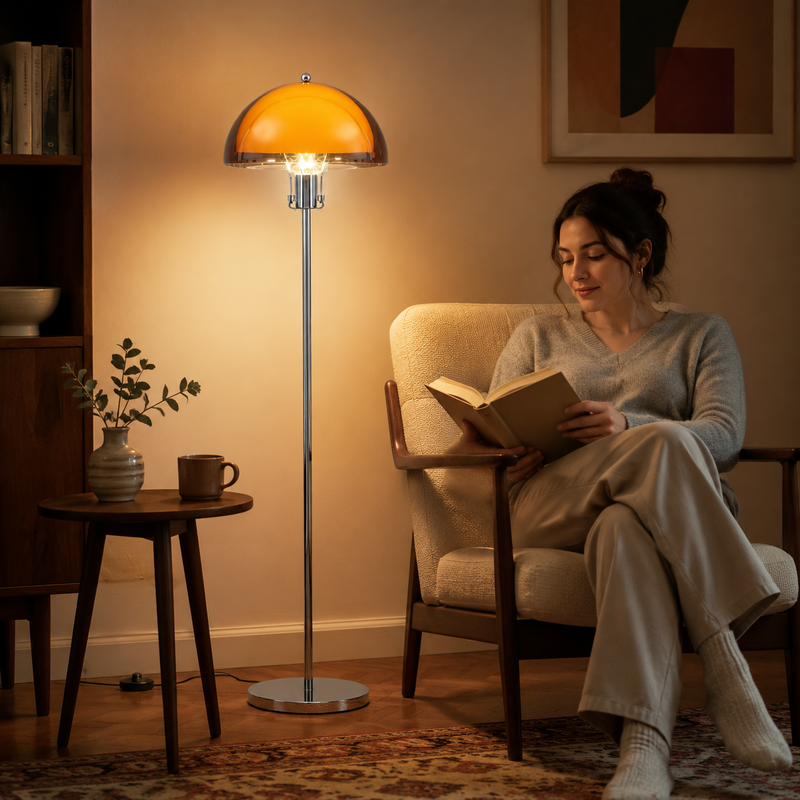 OCS - Coby Design Paddenstoel Vloerlamp - Retro Design met Trekkoord