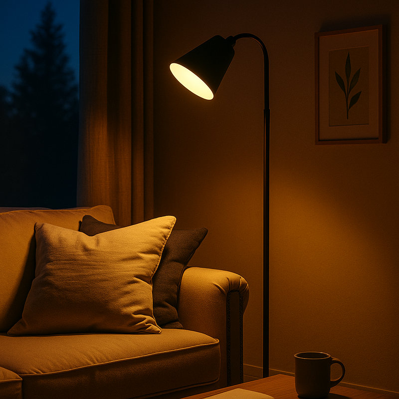 Varelia Vloerlamp – Scandinavisch Design met Verstelbare Lampnek