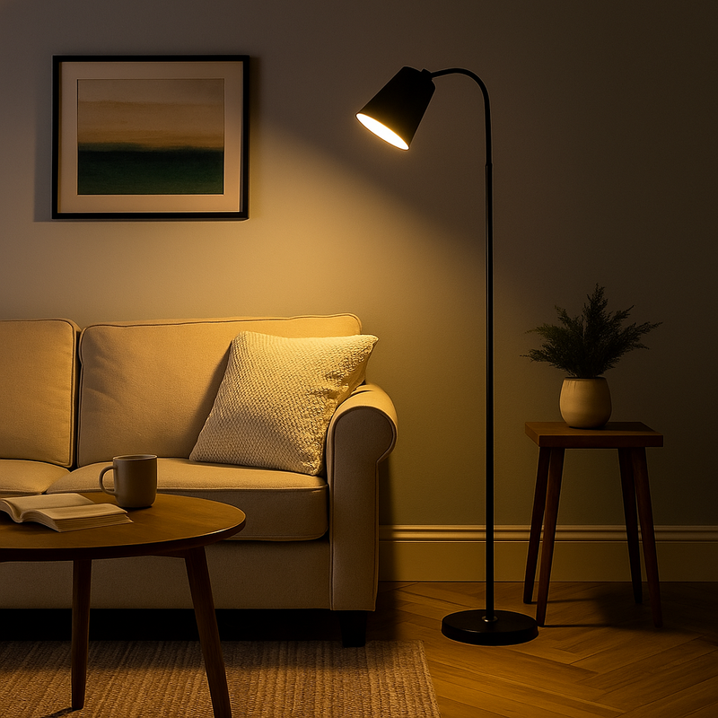 Varelia Vloerlamp – Scandinavisch Design met Verstelbare Lampnek