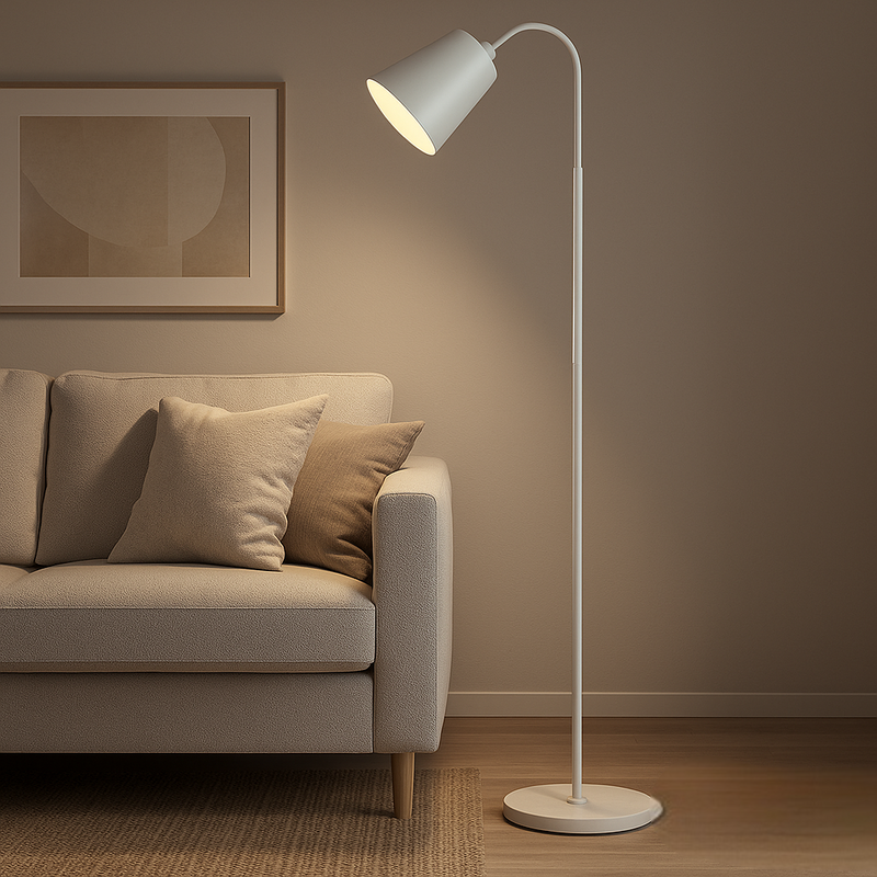 Varelia Vloerlamp – Scandinavisch Design met Verstelbare Lampnek