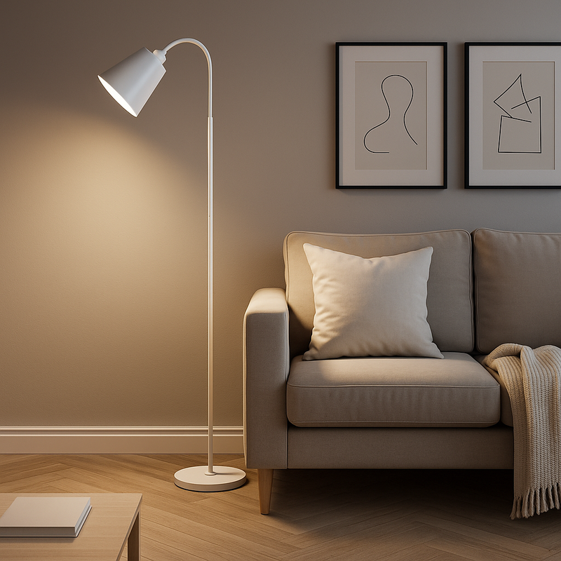 Varelia Vloerlamp – Scandinavisch Design met Verstelbare Lampnek
